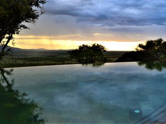 alt= "Views of the Serengeti plains from Melia Serengeti Lodge"